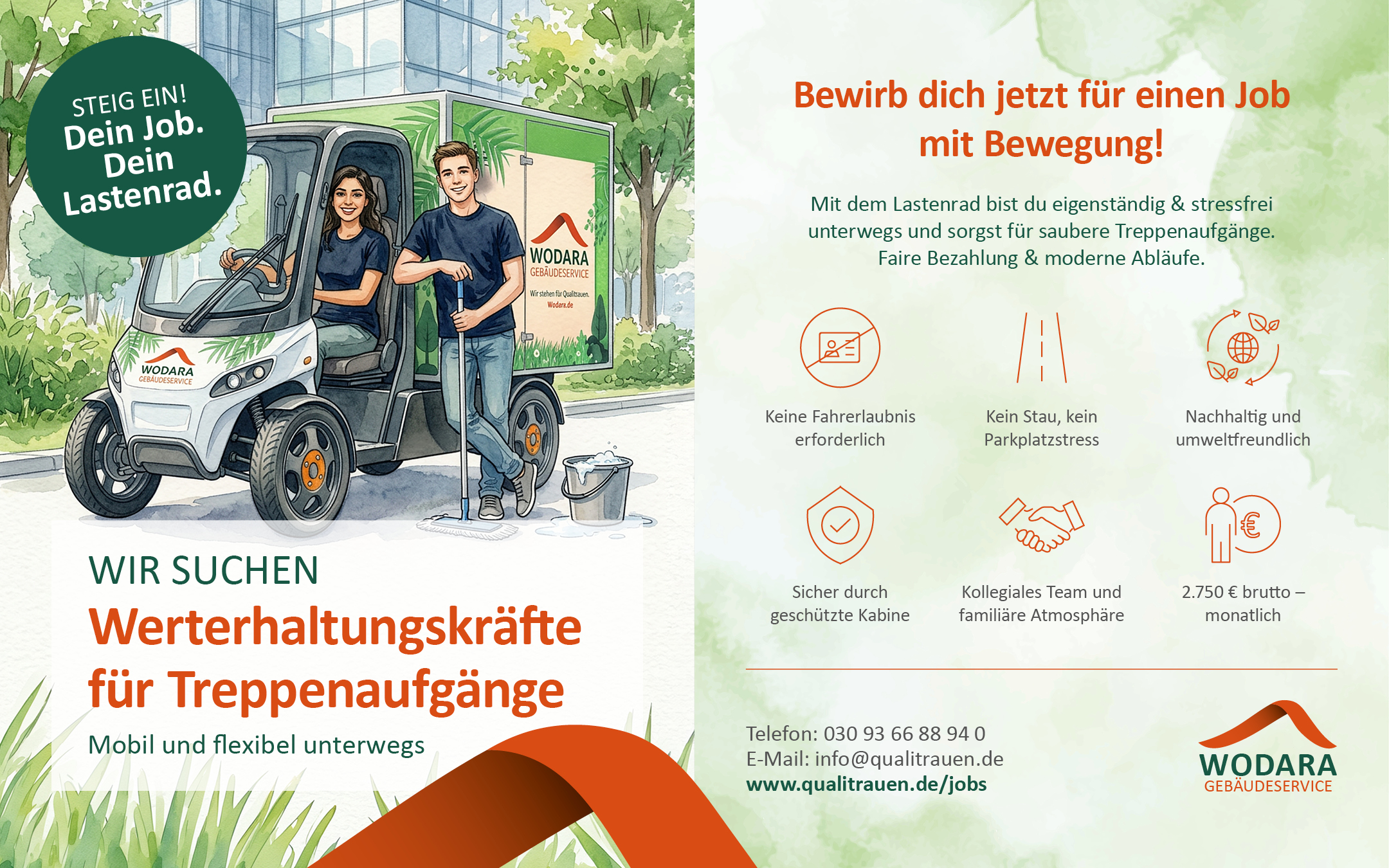 Bei Wodara - zur Treppenreinigung mit dem Lastenrad